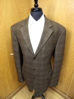 Blazer Hombre Abrigo Deportivo Chaqueta Andrew Fezza 46XL Marrón Cuadros 100% Lana N#59 Foto 1 de 4