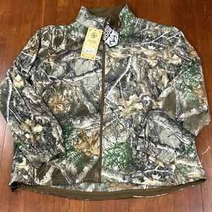 Lincoln Outfitters Mens 2XL Fleece Full Zip Jacket Realtree NEW Green Camo - Picture 1 of 12