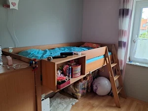 Spielbett Varietta, Paidi mit Vorhangset in Rosa Weiß Krone, Zeltdach - Bild 1 von 3
