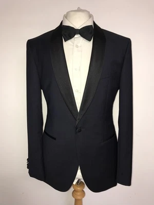 HUGO BOSS - Slim Fit NAVY BLUE WOOL Dinner SUIT - 38 Reg - W32 L32 - WORN ONCE - Image 1 of 4