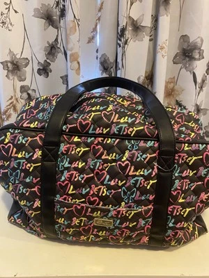Bolso de Lona Betsey Johnson Mediano Negro con Estampado Vibrante Foto 1 de 4