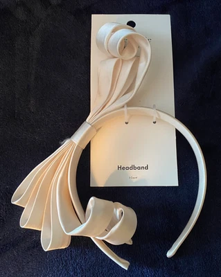 NEW KATE SPADE for Target Headband Cream Satin Ribbon Bow Limited Edition NWT - Image 1 of 4