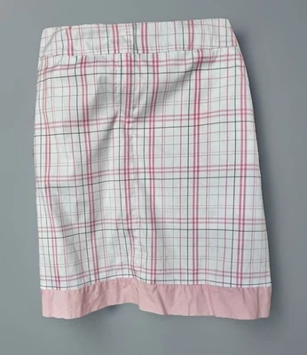 Pantalón corto de golf Izod rosa/blanco/gris a cuadros bolsillos elásticos concienciación sobre el cáncer de mama 10 Foto 1 de 4