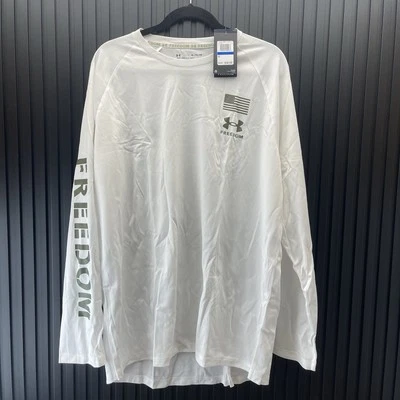 Under Armour Freedom Tech Mens XL White Long Sleeve Shirt - Image 1 of 4