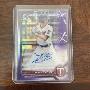 2022 Bowman Draft Chrome Tanner Schobel 1st Purple Refractor Auto #59/250 - Bild 1 von 2