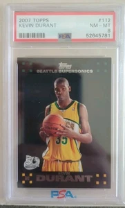 KEVIN DURANT 2007-08 TOPPS 50TH ANNIVERSARY ROOKIE BLACK BORDER RC AUTO PSA 8 - Picture 1 of 2