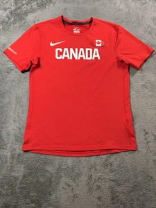 Canada Shirt Mens Small Red Dri-Fit Performance Training Nike Flag Graphic Tee - Picture 1 of 12