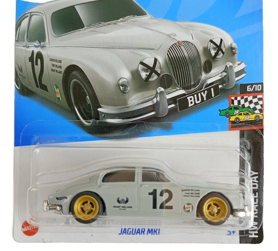 Neumáticos de goma Hot Wheels Jaguar MK1 gris claro personalizados Real Rider FREEPOST Foto 1 de 4