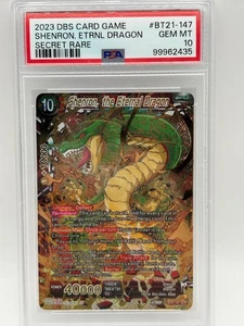 Juego de cartas DBS 2023 - Shenron, Eternal Dragon BT21-147 SCR PSA 10 - Imagen 1 de 2