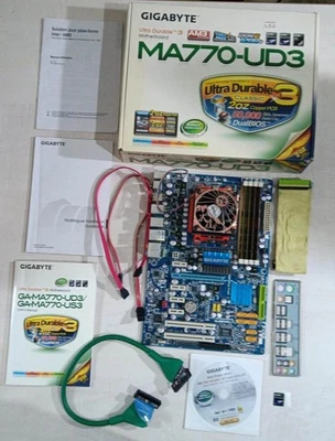 Combo Gigabyte AM3 Phenom II 945 + GA-MA770-UD3 + Trascend 4x2GB Ram DDR2 800 - Immagine 1 di 4