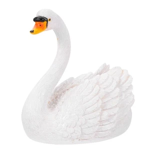 White Swan Sculpture Floating Resin Statue Figurine for Garden Pond Decor - Picture 1 of 12