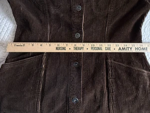 STARWEAR JEANS Womens Brown Corduroy Button Dress Full Button Pockets Large - Picture 1 of 8