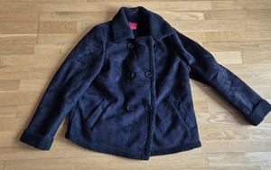 Jacke Damen schwarz Wildlederoptik mit Teddyfutter Gr. 42 - Bild 1 von 6