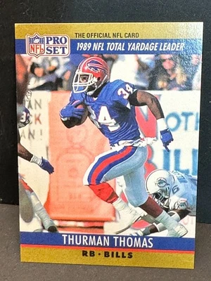 Thurman Thomas 1990 Pro Set NFL Error Wrong Back Mike Dyal Raiders HOF - Image 1 of 2