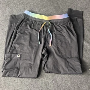 Beyond Scrubs Pewter  Jogger Everbloom Rainbow DoublWaistbandXS  Petite SBB412P - Picture 1 of 16