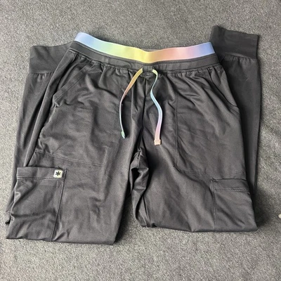 Beyond Scrubs Pewter  Jogger Everbloom Rainbow DoublWaistbandXS  Petite SBB412P - Image 1 of 4