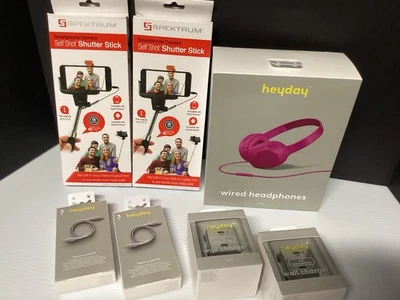 Heyday 3ft Charging USB-C Cable/ Wall Charger 2 USB-C/ Selfie Stick/Headphones  - Image 1 of 4