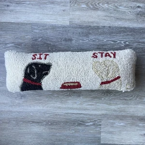 Almohada de lana enganchada Chandler 4 esquinas almohada lumbar amantes de los perros sentarse estancia - Imagen 1 de 6