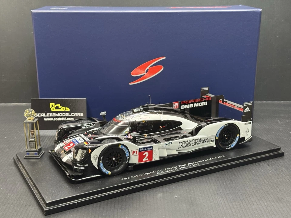 Porsche 919 Hybrid #2 ganador Le Mans 2016 Dumas Jani con vitrina 1/18 Spark Foto 1 de 4