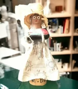 Mexican Hand Made & Painted Girl Selling Fruit vintage Folk Art Doll - Picture 1 of 5