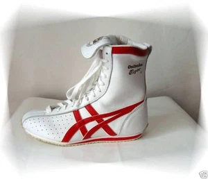 C - Tiger Onitsuka Asics P 34.5 White & Red Upright Sneakers - Picture 1 of 4