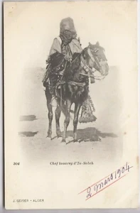 CPA AFRIQUE ALGERIE - CHEVAL CAVALIER CHEF TOUAREG D IN SALAH VERS 1904 ~D21 - Imagen 1 de 2