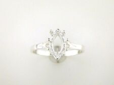 Marquise Split Shank Solitaire Ring Setting Sterling Silver