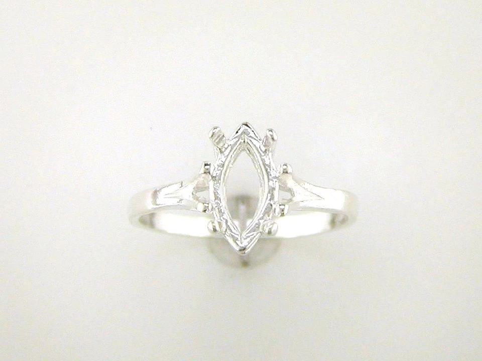 Marquise Split Shank Solitaire Ring Setting Sterling Silver - Image 1 of 1