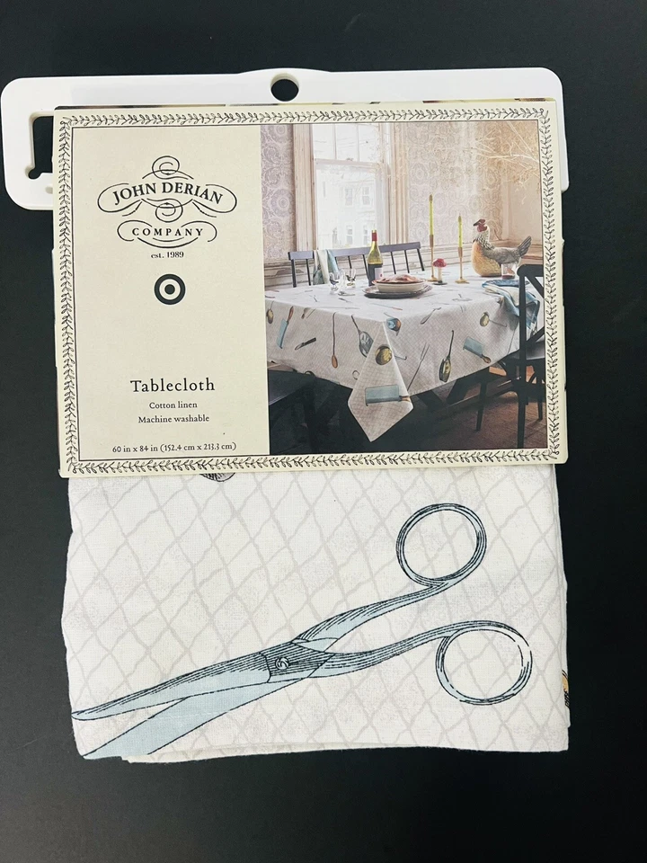 John Derian x Target Cutlery Toss Tablecloth 60x84 Cotton Linen Blend