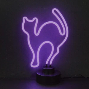 ESCULTURA DE NEÓN GATO MORADO - Imagen 1 de 1