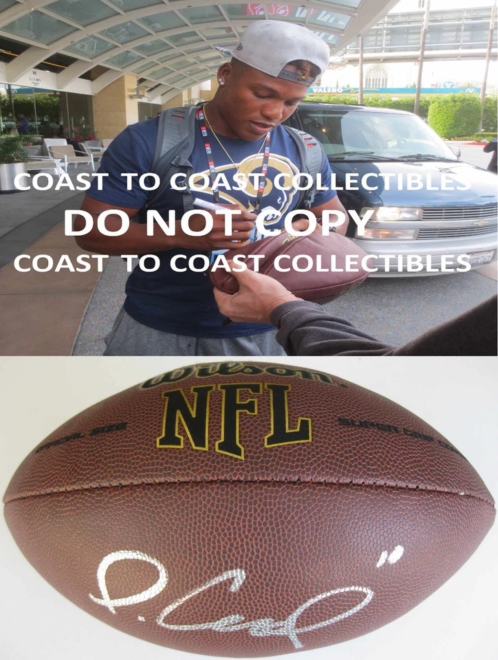 PHAROH COOPER, LA RAMS, CAROLINA DEL SUR, FIRMADO, AUTOGRAFIADO, FÚTBOL AMERICANO DE LA NFL, CERTIFICADO DE AUTENTICIDAD, PRUEBA Foto 1 de 2