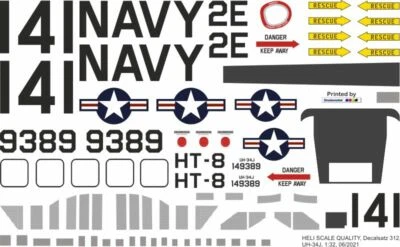Decal 312 Sikorsky UH-34J / S-58 US Navy 141 - Bild 1 von 2