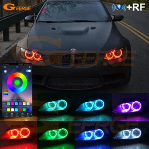 For BMW 3 Series E90 E91 E92 E93 M3 Multi Color RGB LED Angel Eyes Bluetooth APP - Picture 1 of 20