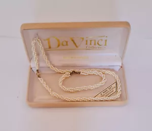 fashion jewellery Da Vinci Collection pearl necklace and bracelet in box vintage - Picture 1 of 12