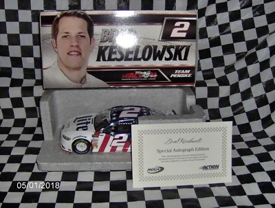 Brad Keselowski #2 Miller Lite Patriotic C.O.A 2017 autografiado 1/24. Foto 1 de 4