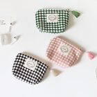 Plaid Design Storage Bags Japan Style Clutch Pouch Portable Wrist Bag  Earphone