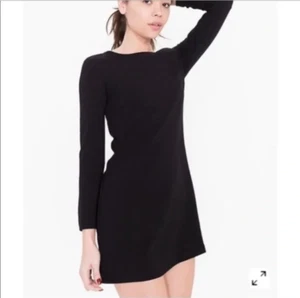 American Apparel Gia Black Mini Shift Swing Dress Long Sleeve Crepe XS - Picture 1 of 1