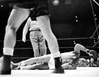 Jersey Joe Walcott hits the canvas after taking punch from Champ J .. Old Photo