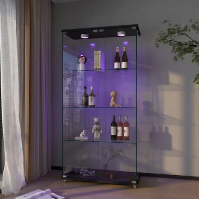 Vitrina de Vidrio con Luces LED Moderno Coleccionable Juguete Organizadores Estante Foto 1 de 4