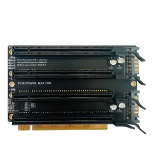 PCI-E 3.0 x16 1 to 4 Expansion Card Gen3 Split Card PCIe-Bifurcation x16 - Picture 1 of 6