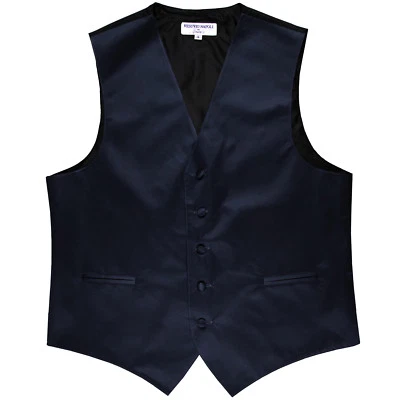 New Men's Formal Tuxedo Vest Waistcoat only solid Navy blue wedding prom party - Image 1 of 3