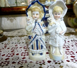 Antike deutsche Biskusfigur 1900er 7" Sammlerstück handbemalt markiert XXI - Bild 1 von 13