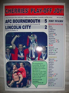 AFC Bournemouth 5 Lincoln City 2 - finale play-off 2003 - stampa ricordo - Foto 1 di 1