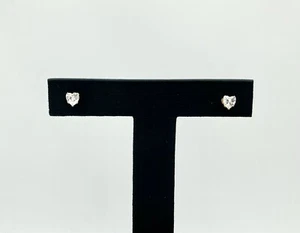 Hermosos aretes en forma de corazón de oro de 14k y circonita cúbica - Imagen 1 de 6
