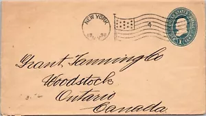 1898 - 1c Embossed Stamp - Flag Cancel - New York, Ny - J1715 - Picture 1 of 2