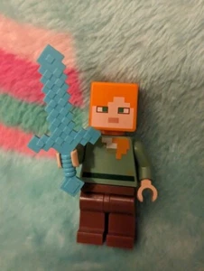 Alex Blue Sword Lego Minecraft Minifigure Minifig Figure Mini Nintendo PS3 xbox - Picture 1 of 1