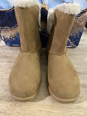 Botas acogedoras Roebuck & Co para niñas pequeñas ~ Castaño EE. UU. Talla 4 M~ Cálidas y cómodas Foto 1 de 3
