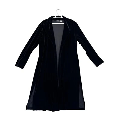 Cárdigan abierto largo de terciopelo Chicos talla L negro bruja caprichoso Foto 1 de 4