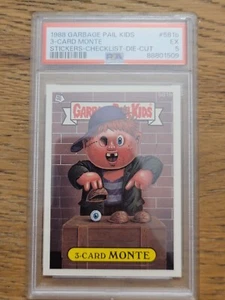 1988 Garbage Pail Kids PSA 5 #581b 3-Card Monte EX - Die Cut - Picture 1 of 2