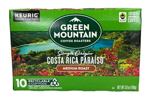 Green Mountain Costa Rica Paraiso Single Origin Coffee Keurig K Cups 10 ct 3.8oz - Picture 1 of 1